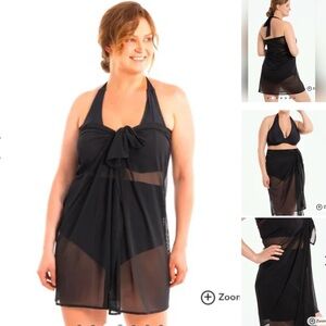 Shapermint Swim Multi-way Sarong Plus Size XL-4XL Black